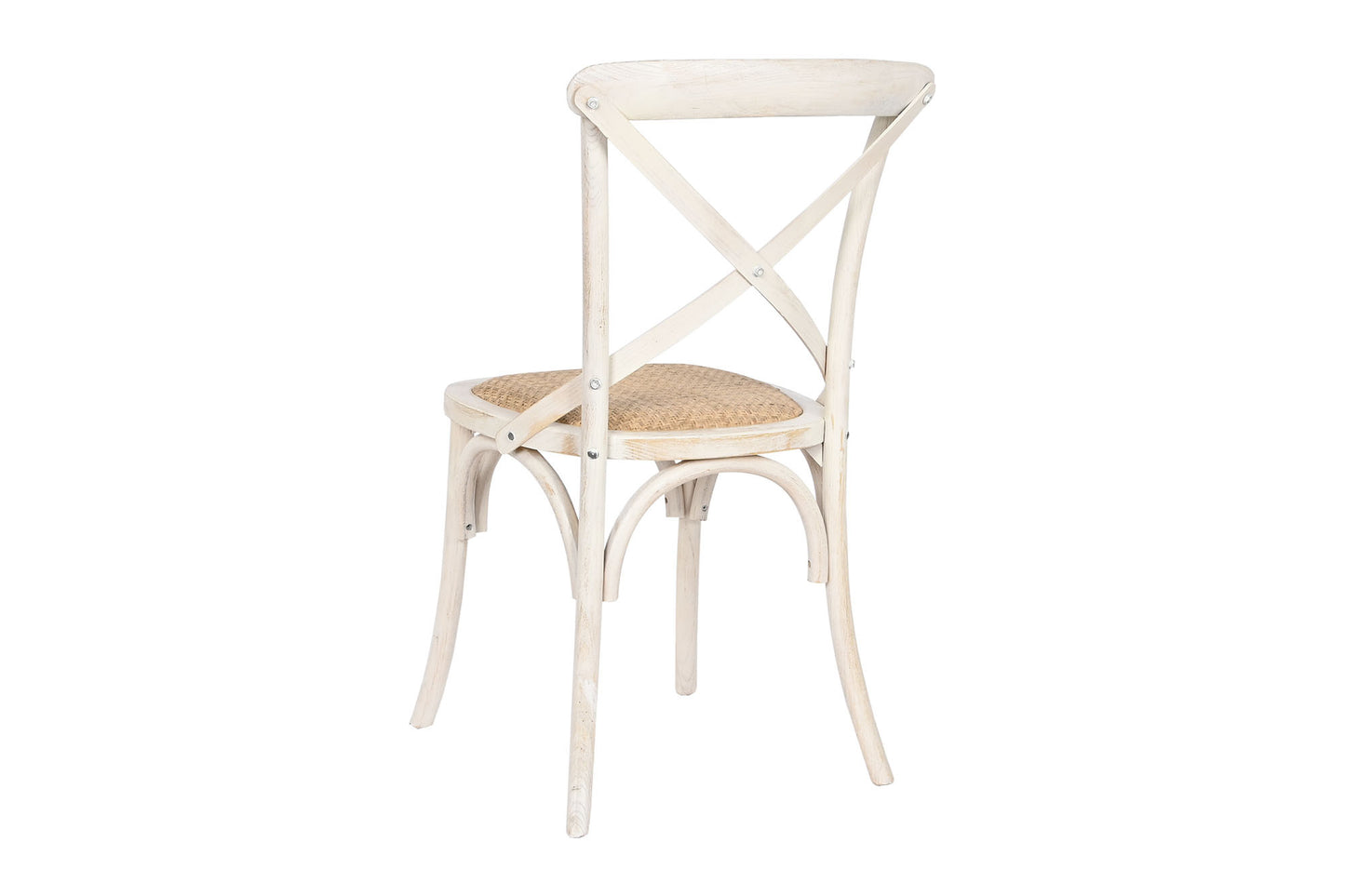 SET 3 SILLAS RUBBERWOOD MIMBRE CROSSBACK BLANCO