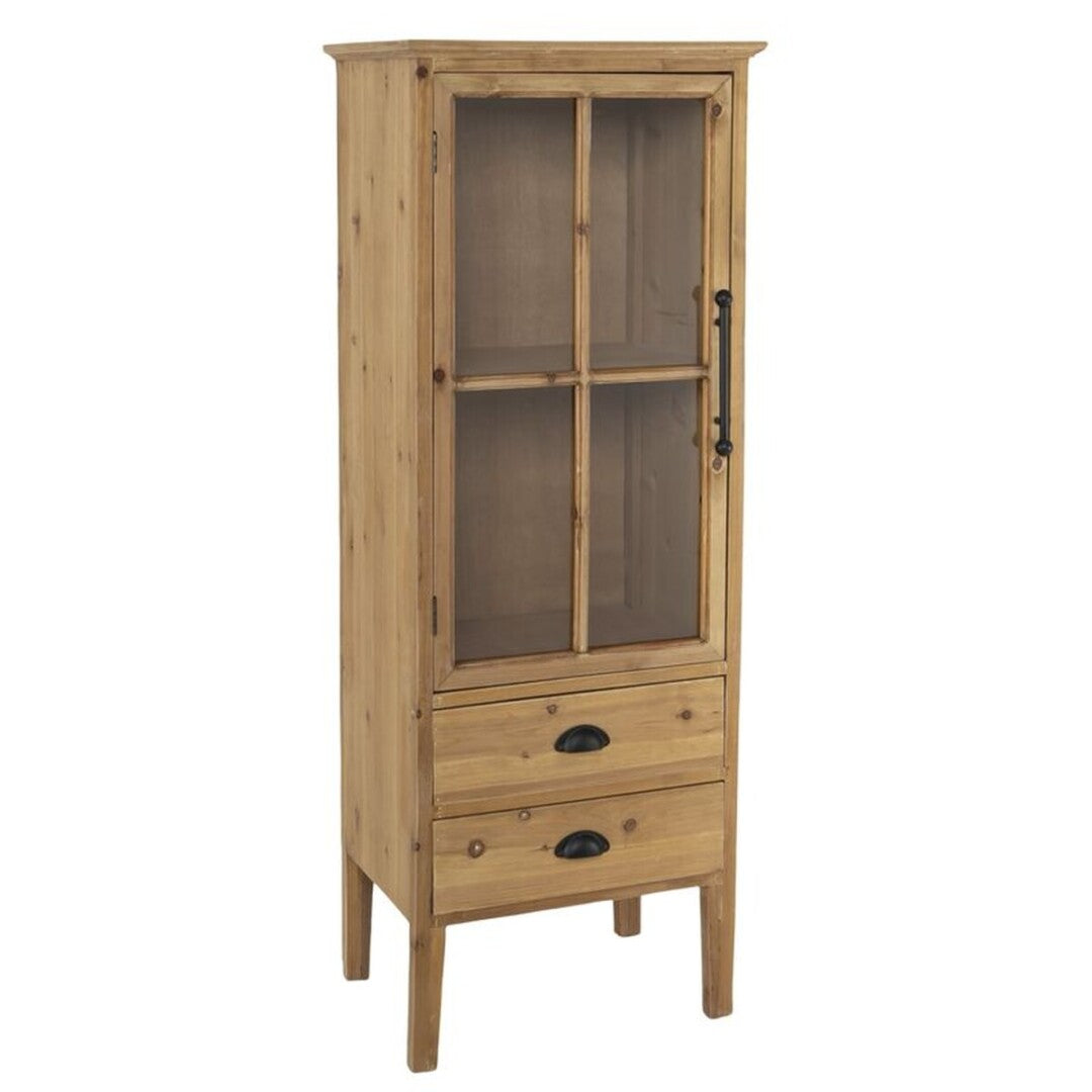 VITRINA 2 CAJONES NATURAL 1 PUERTA