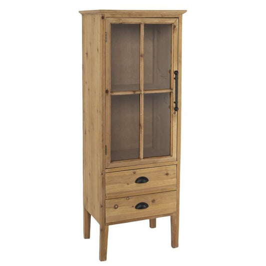 VITRINA 2 CAJONES NATURAL 1 PUERTA