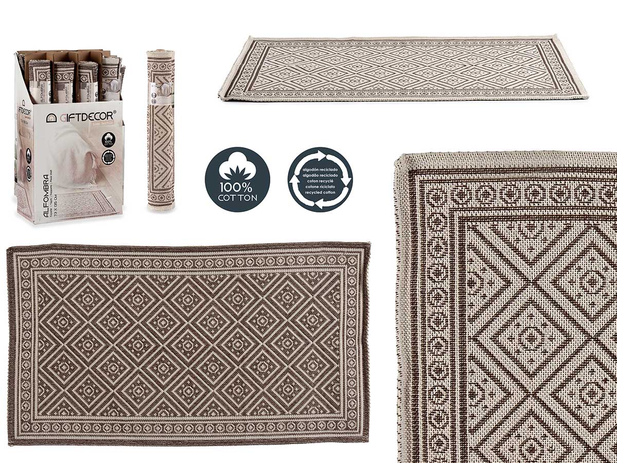 ALFOMBRA GEOMETRICA CAMEL 73X135