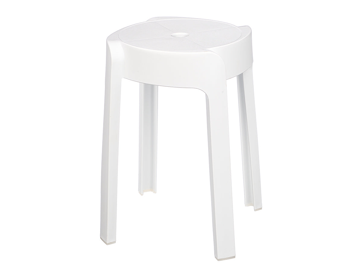 TABURETE PLASTICO REDONDO BLANCO