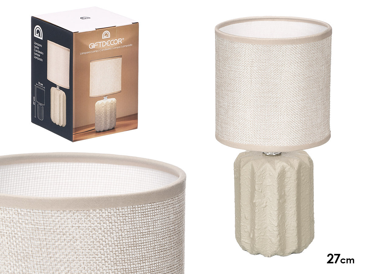 LAMPARA SOBREMESA RAYAS BEIGE