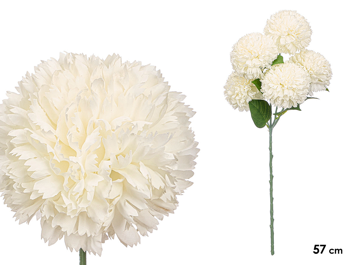 VARA RAMO 5 POMPONES BLANCO 57CM