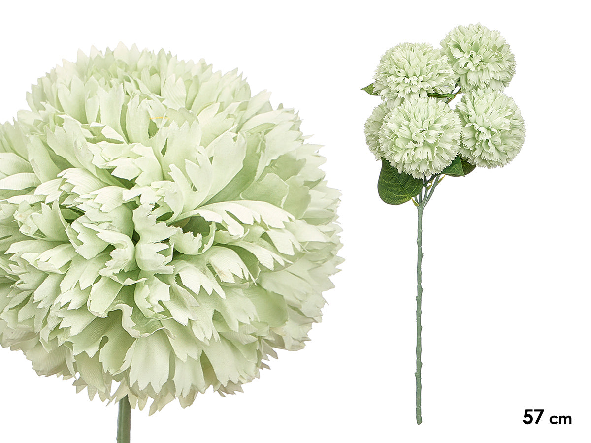 VARA RAMO 5 POMPONES VERDE 57CM