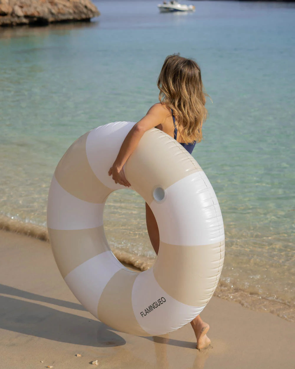 FLOTADOR DONUT FLAMINGUEO VICTORIA BEIGE GRANDE