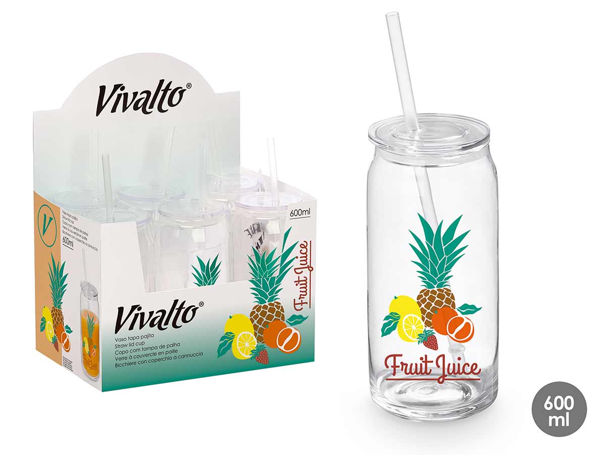 VASO TAPA PAJITA CRISTAL FRUIT JUICE 600ML