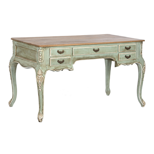 ESCRITORIO MADERA MACIZA DECAPE VERDE