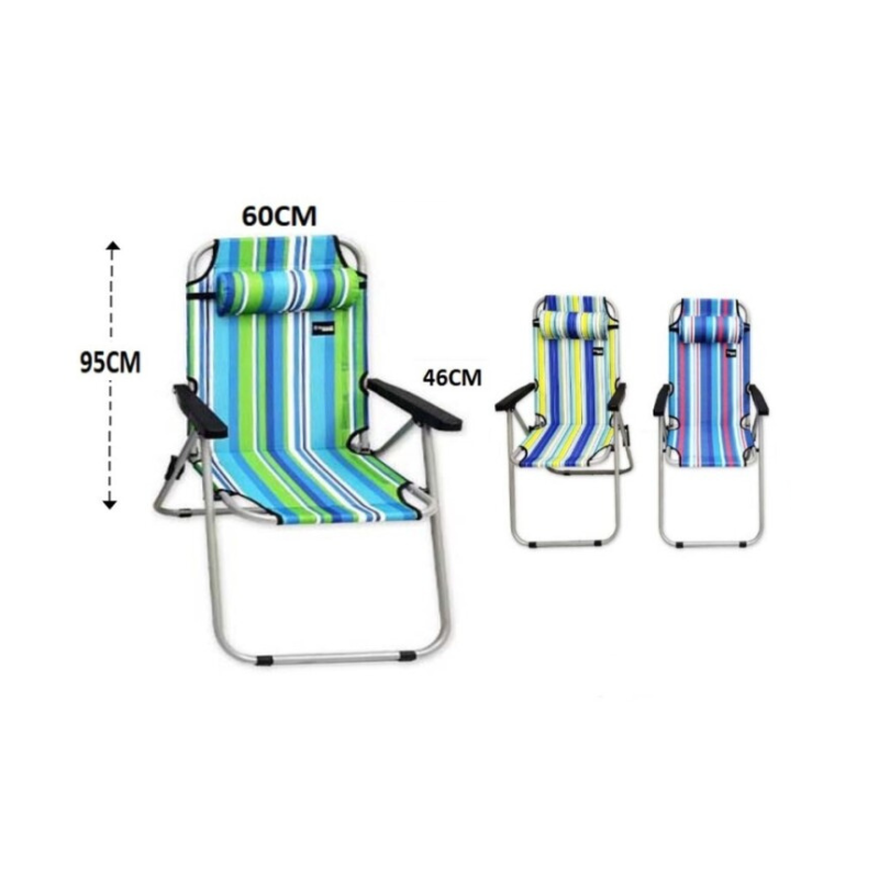 SILLA ACERO 3 POSICIONES CON ALMOHADA BALEARS