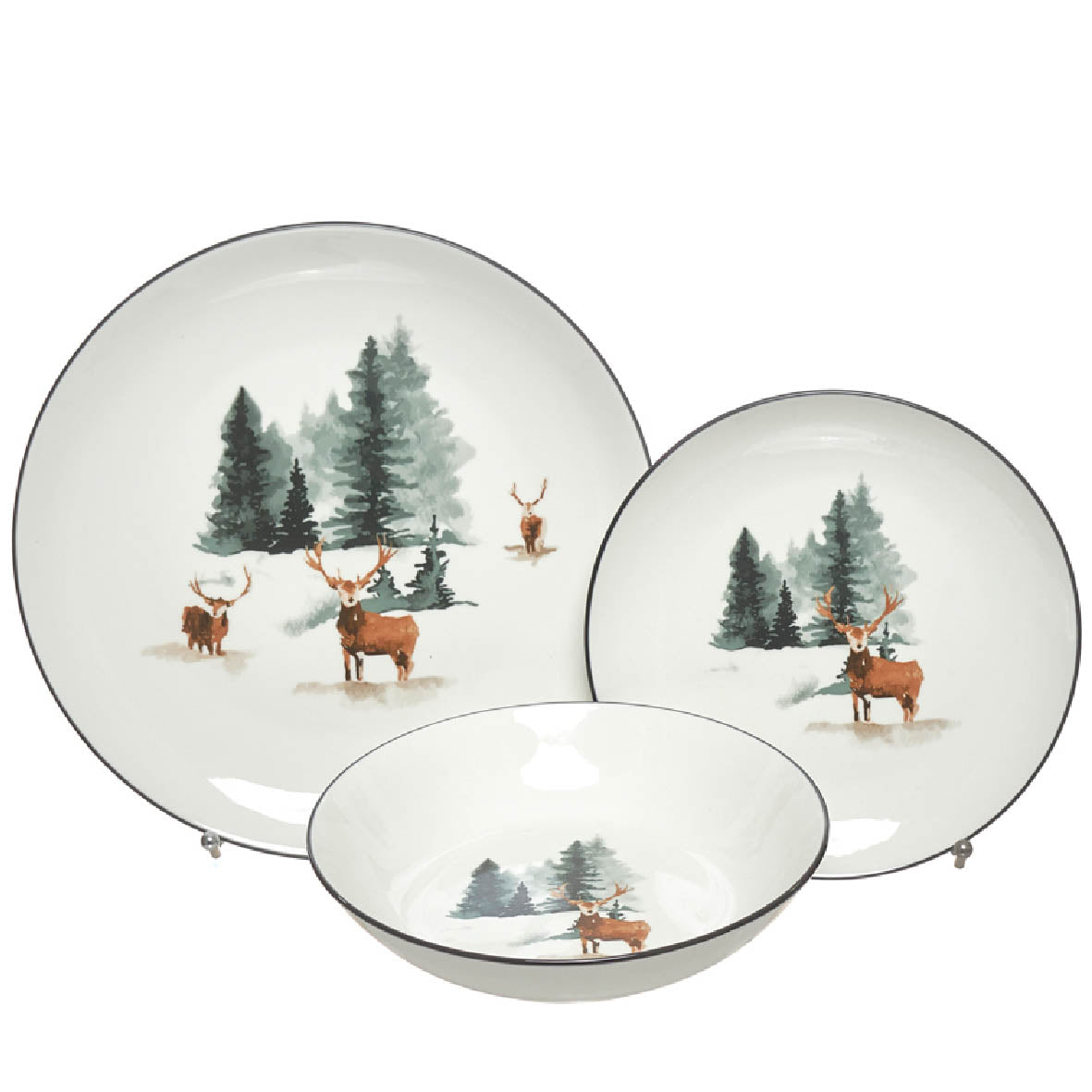 VAJILLA RENO NAVIDEÑO PORCELANA