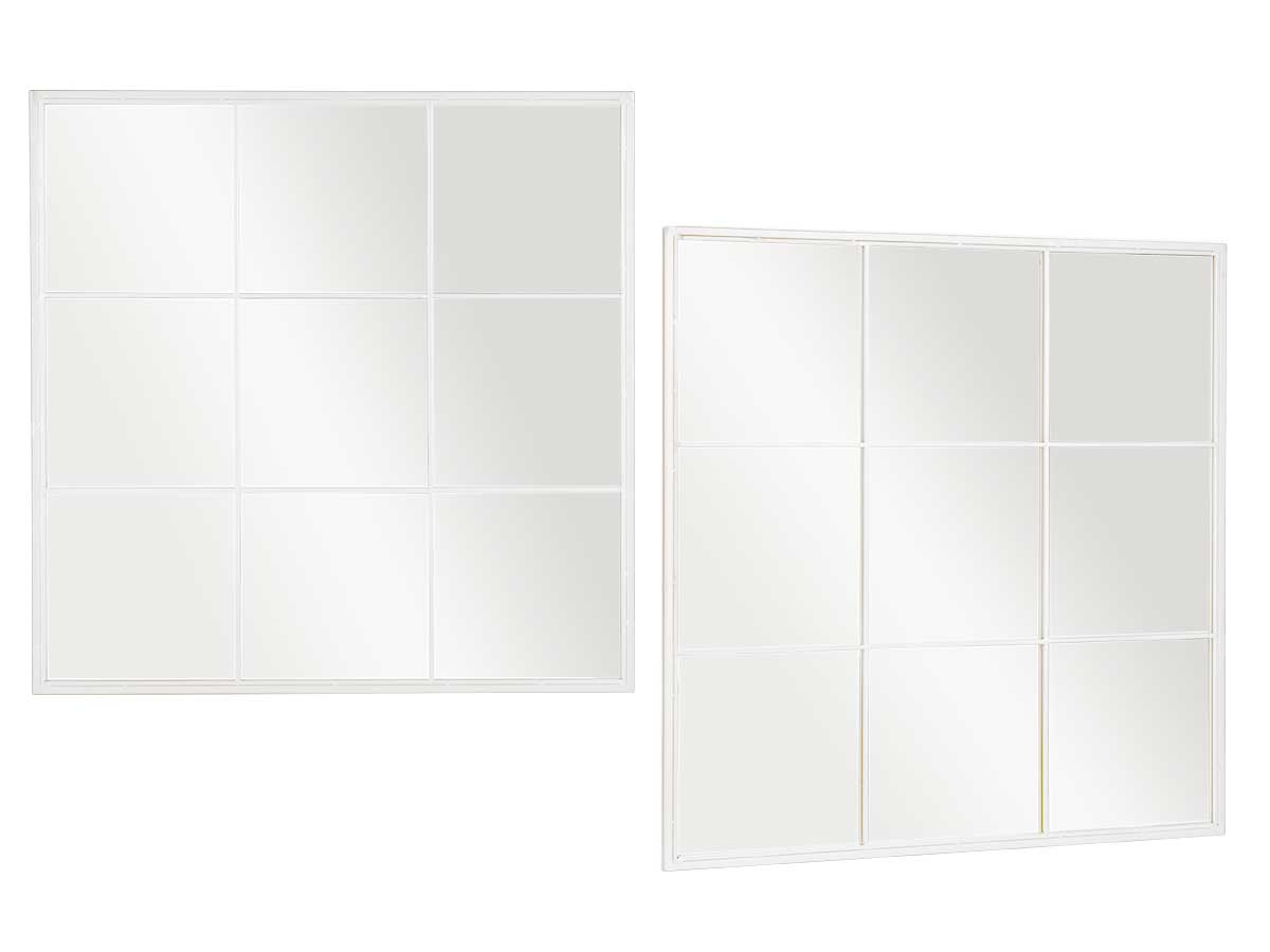 ESPEJO VENTANAL BLANCO 90X90CM