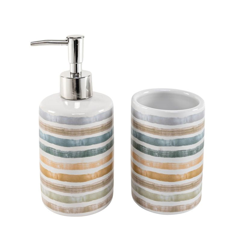 JUEGO DE BAÑO RAYAS COLOR