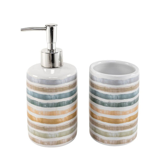 JUEGO DE BAÑO RAYAS COLOR