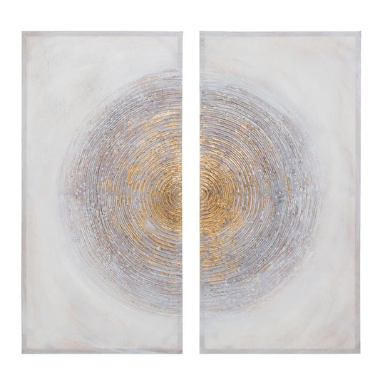 JUEGO DE 2 LIENZOS PINTADOS A MANO 50X100