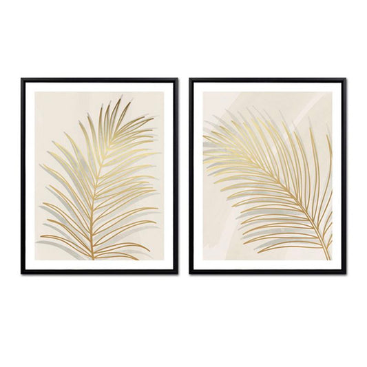 CUADRO MARCO 40X50 HOJAS DORADAS