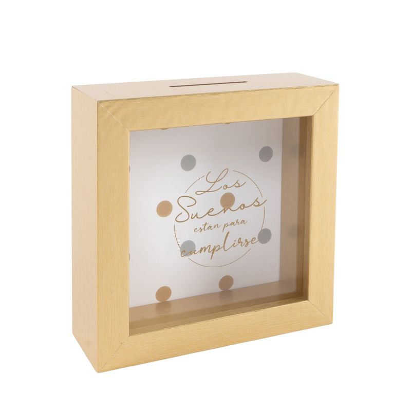 HUCHA DE MADERA AHORRA SUEÑOS