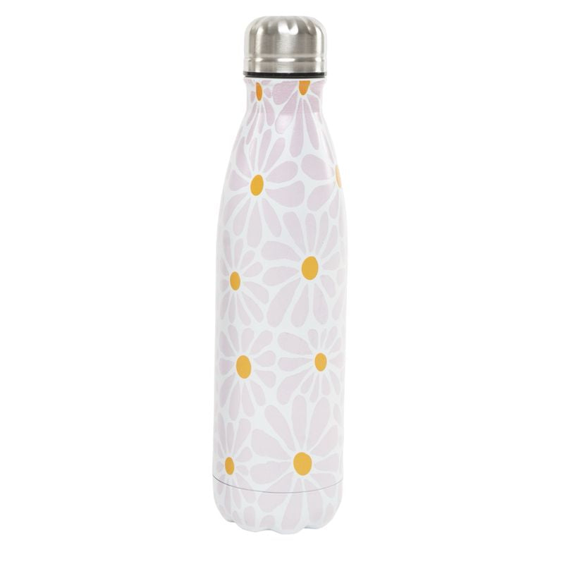 BOTELLA ACERO INOX. 500ML MARGARITAS ROSA