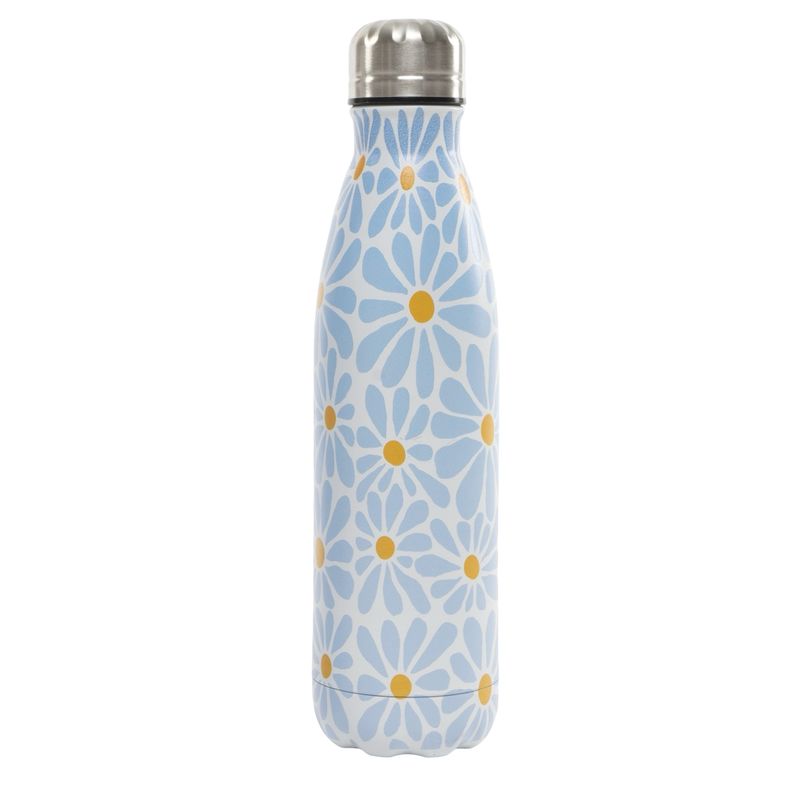 BOTELLA ACERO INOX. 500ML MARGARITAS AZUL