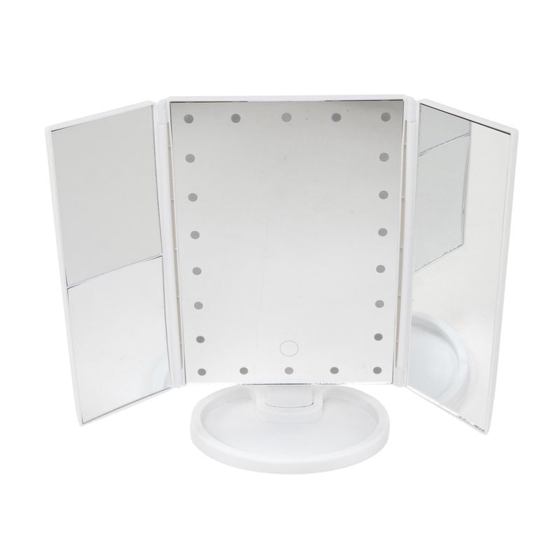 ESPEJO 3 PANELES LED 4XAAA USB