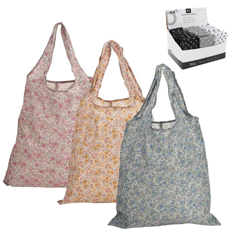 BOLSA COMPRA PLEGABLE FLORES