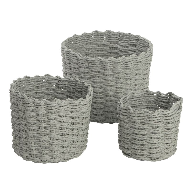 JUEGO 3 CESTAS REDONDAS GRIS