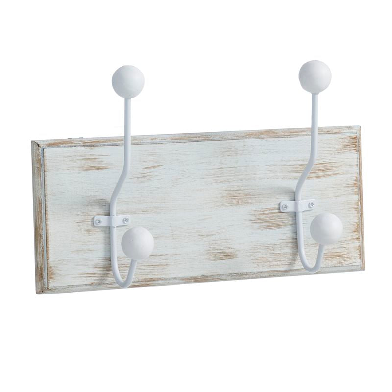 PERCHERO MADERA 2 COLGADORES BLANCO