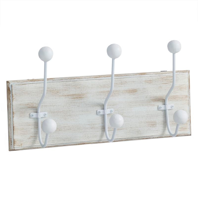 PERCHERO MADERA 3 COLGADORES BLANCO