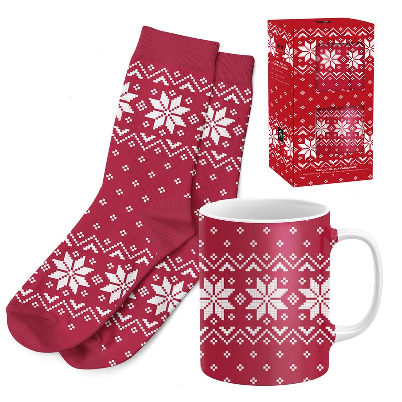 SET REGALO TAZA 300ML CON CALCETIN T.38-42 NAVIDAD
