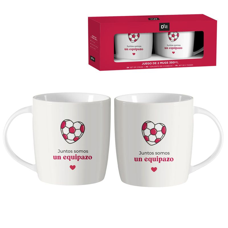 JUEGO DE 2 MUGS 350M EQUIPO AMOR