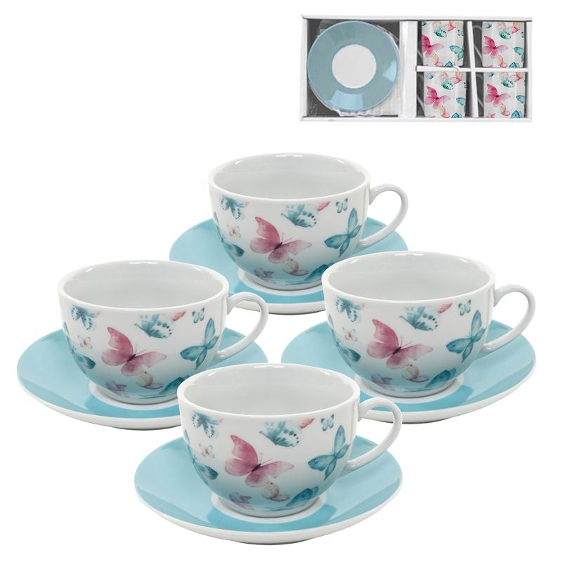 JUEGO DE CAFE 4X220ML MARIPOSAS