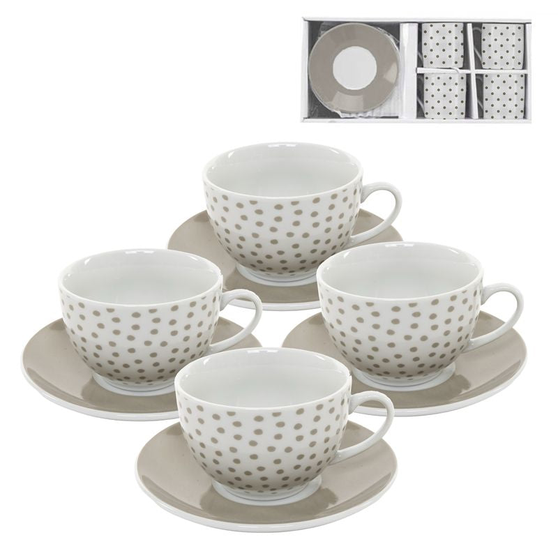 JUEGO DE CAFE 4X220ML TOPOS BEIGE