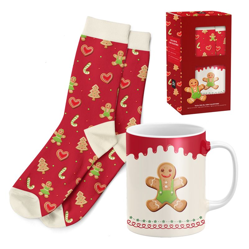 SET REGALO TAZA 300ML CON CALCETIN T.38-42 SWEET CHRISTMAS