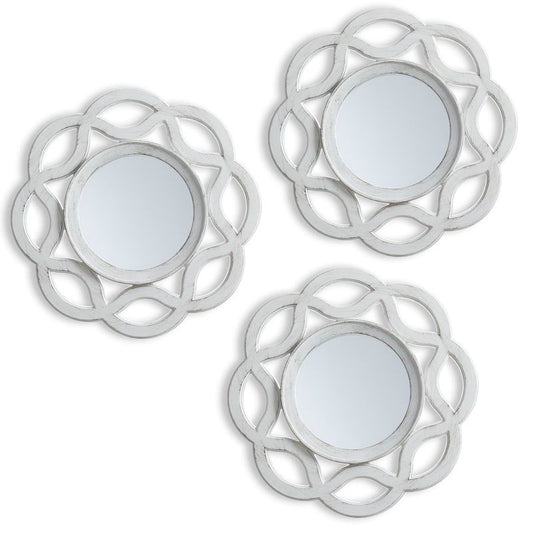 JUEGO DE 3 ESPEJOS PARED BLANCO