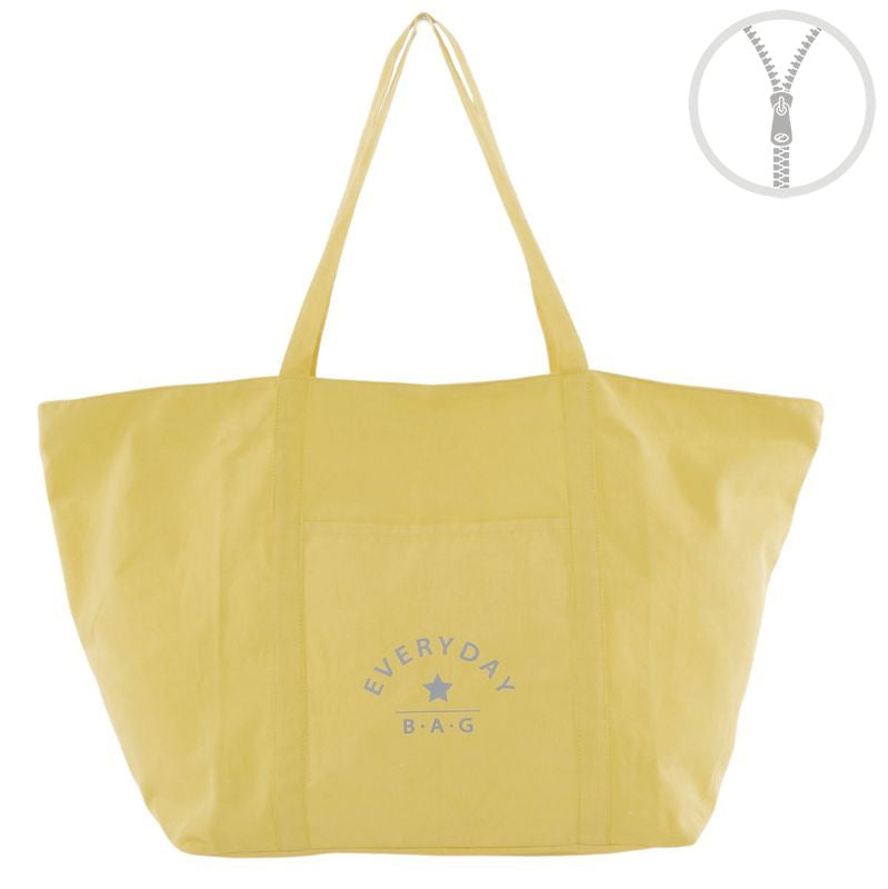 BOLSO XL ALGODON CREMALLERA AMARILLO