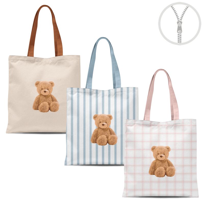 BOLSA ALGODON CON CREMALLERA BELLA BEAR