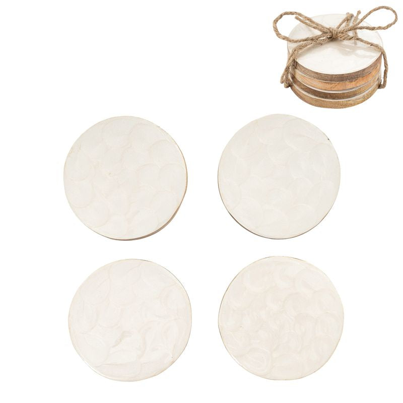 JUEGO 4 POSAVASOS IVORY