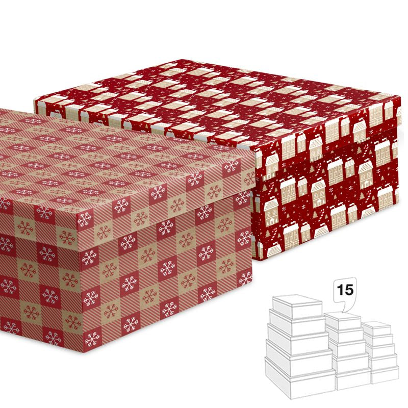 CAJAS CRAFT NAVIDAD ROJAS