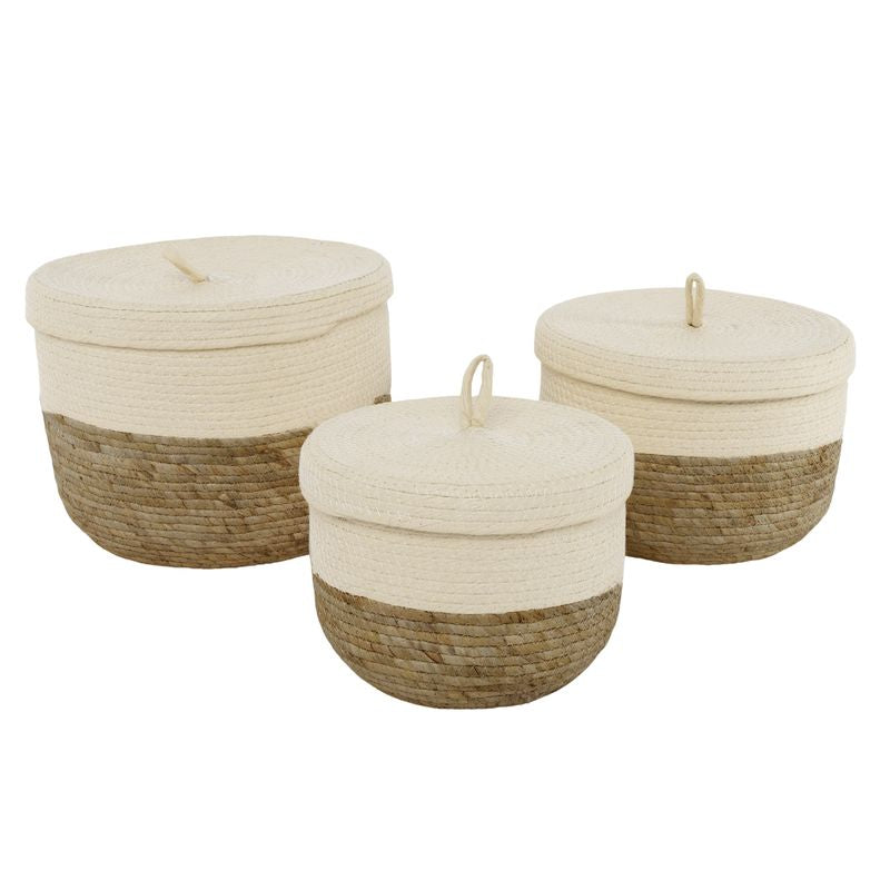 CESTO CON TAPA BICOLOR NATURAL