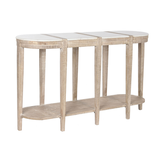 CONSOLA MADERA DE MANGO CON MARMOL NATURAL