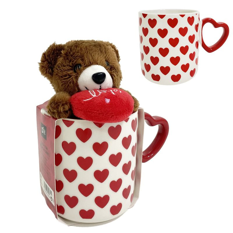 TAZA 348ML CON PELUCHE AMOR