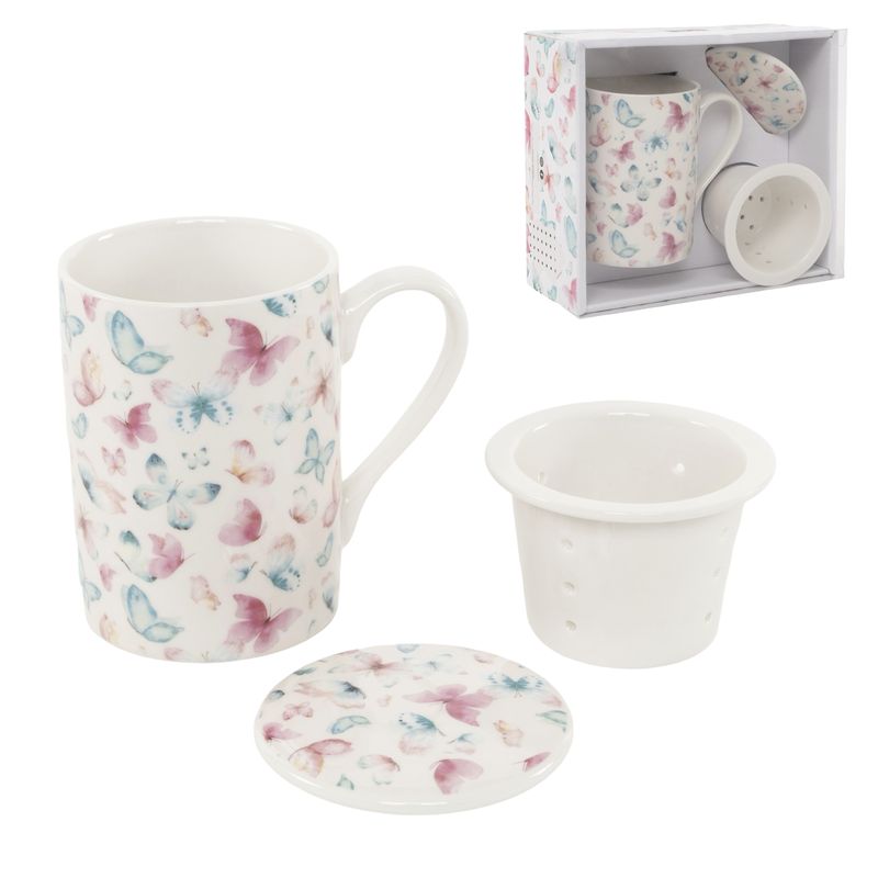 TISANA 295ML CON FILTRO CERAMICA MARIPOSAS