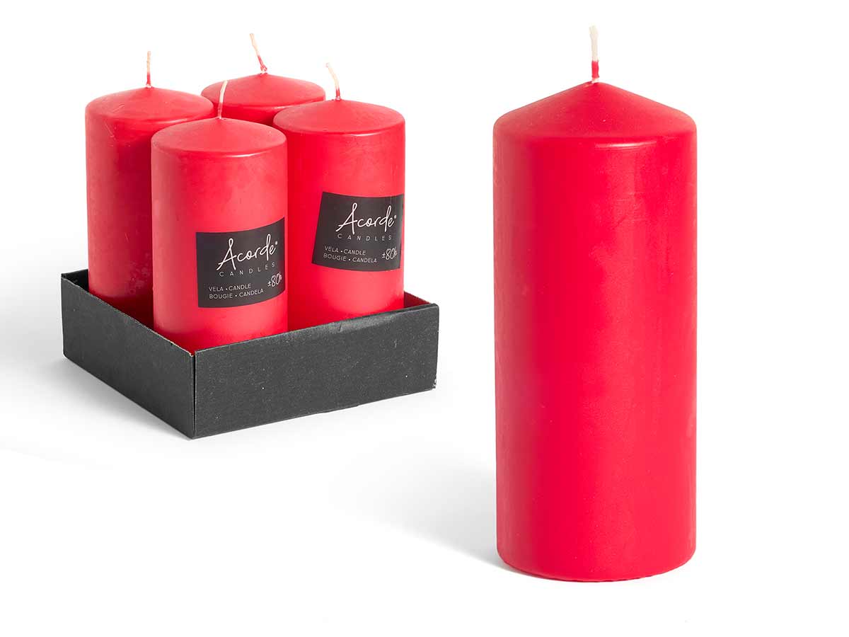 VELA TACO ROJO ANCHA 20CM