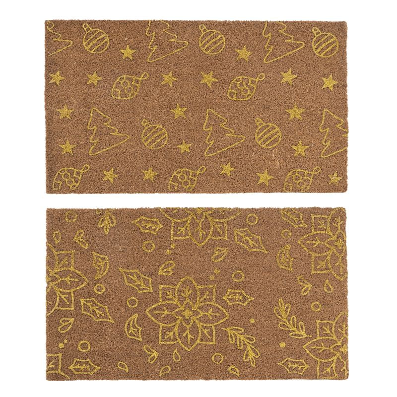 FELPUDO 40X70 ANTIDES. NAVIDAD PURPURINA ORO