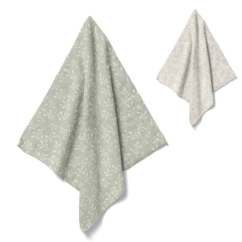 PAÑO COCINA 35X50 MICROFIBRA HOJAS