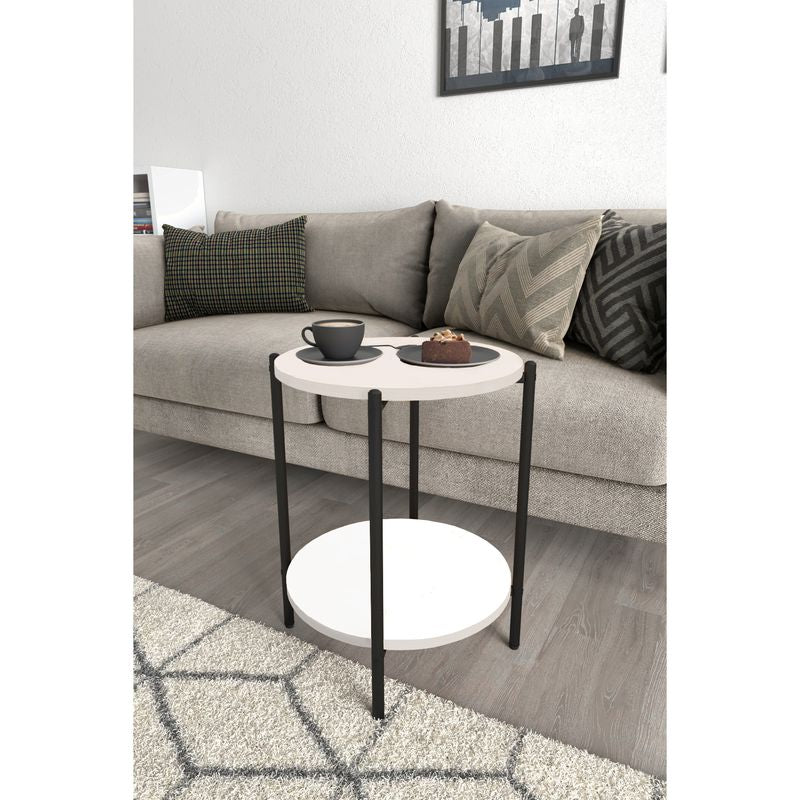 MESA AUXILIAR 2 ESTANTES BLANCO