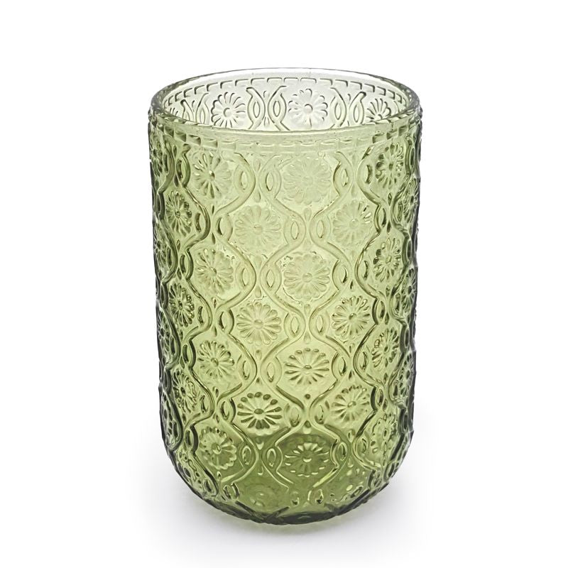 VASO 400ML CRISTAL GRABADO VERDE