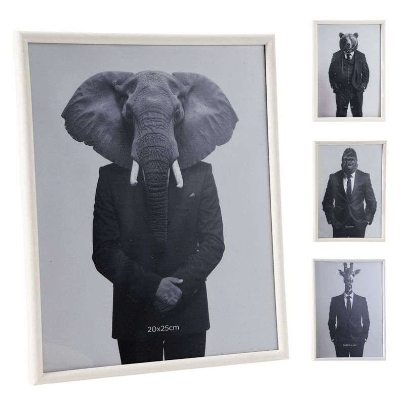 PORTAFOTOS ANIMAL BLANCO 20X25CM