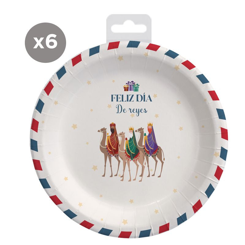 JUEGO DE 6 PLATOS 23CM REYES MAGOS