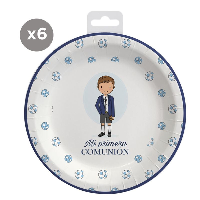 JUEGO DE 6 PLATOS 23CM COMUNION NIÑO