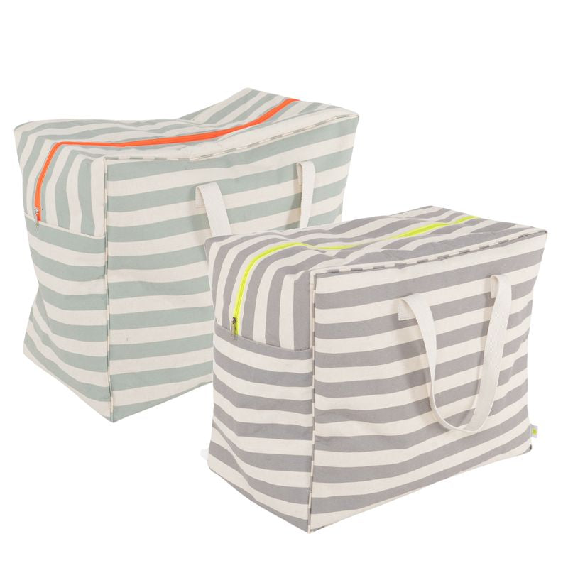BOLSA XL MULTIUSOS CON CREMALLERA FLUOR RAYAS