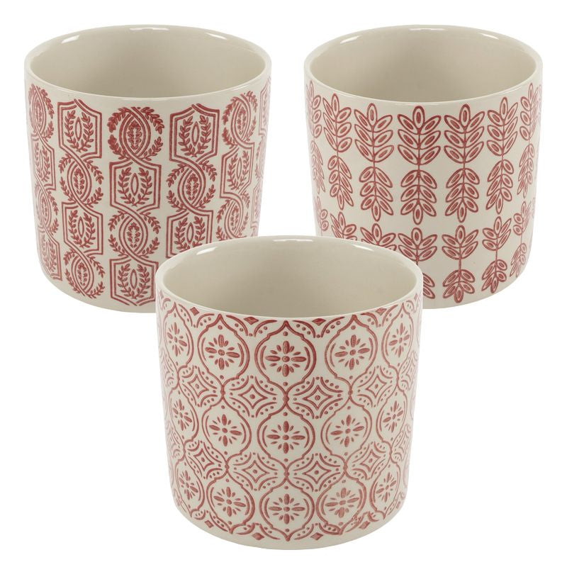 MACETERO CERAMICA ROJO